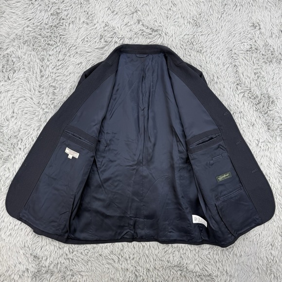 Wallace‎ & Barnes Blazer Men's 42R (fits 44) Navy Subalpino Wool Unlined J Crew - Picture 9 of 11